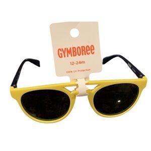 Gymboree 12-24 month yellow plastic sunglasses with rainbow detail - NWT